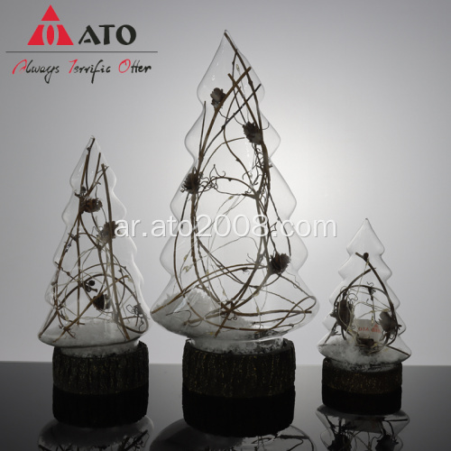 مجموعة شجرة عيد الميلاد الزجاجية المضيئة تزين الضوء